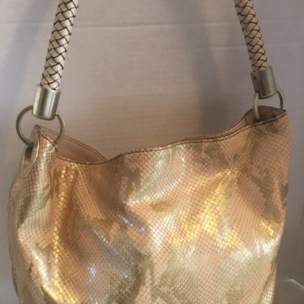 New Gold Snakeskin SHOULDER BAG BY ADDRIENE VITTADINI